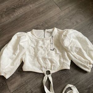 Alice + Olivia Cream Textured Top